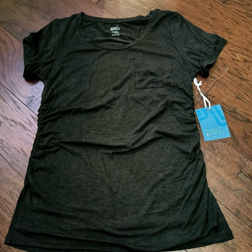 Market Spruce Maternity Top Size M, Charcoal Gray Super Soft NWT